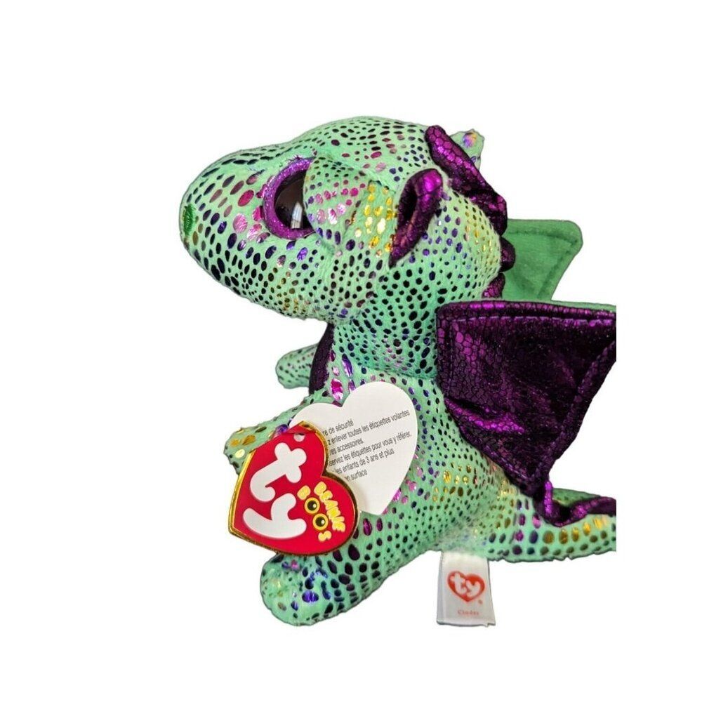 Ty Beanie Boos Cinder The Green Dragon Plush Toy stuffed animal 6"